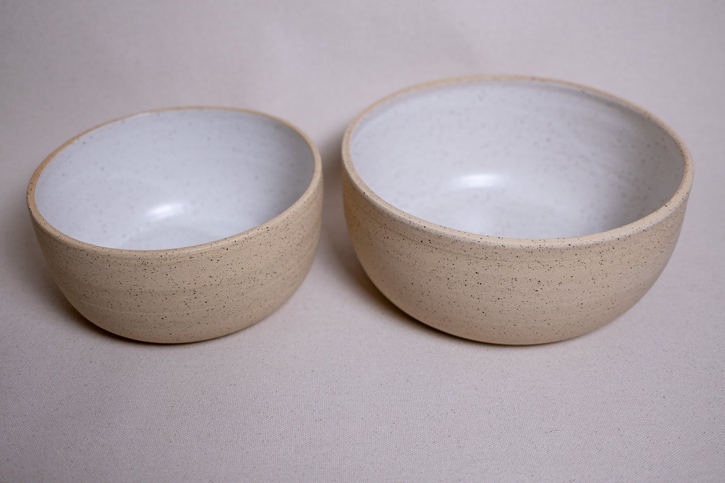 Nesting Bowl Set - Medium/Large - Ivory Satin