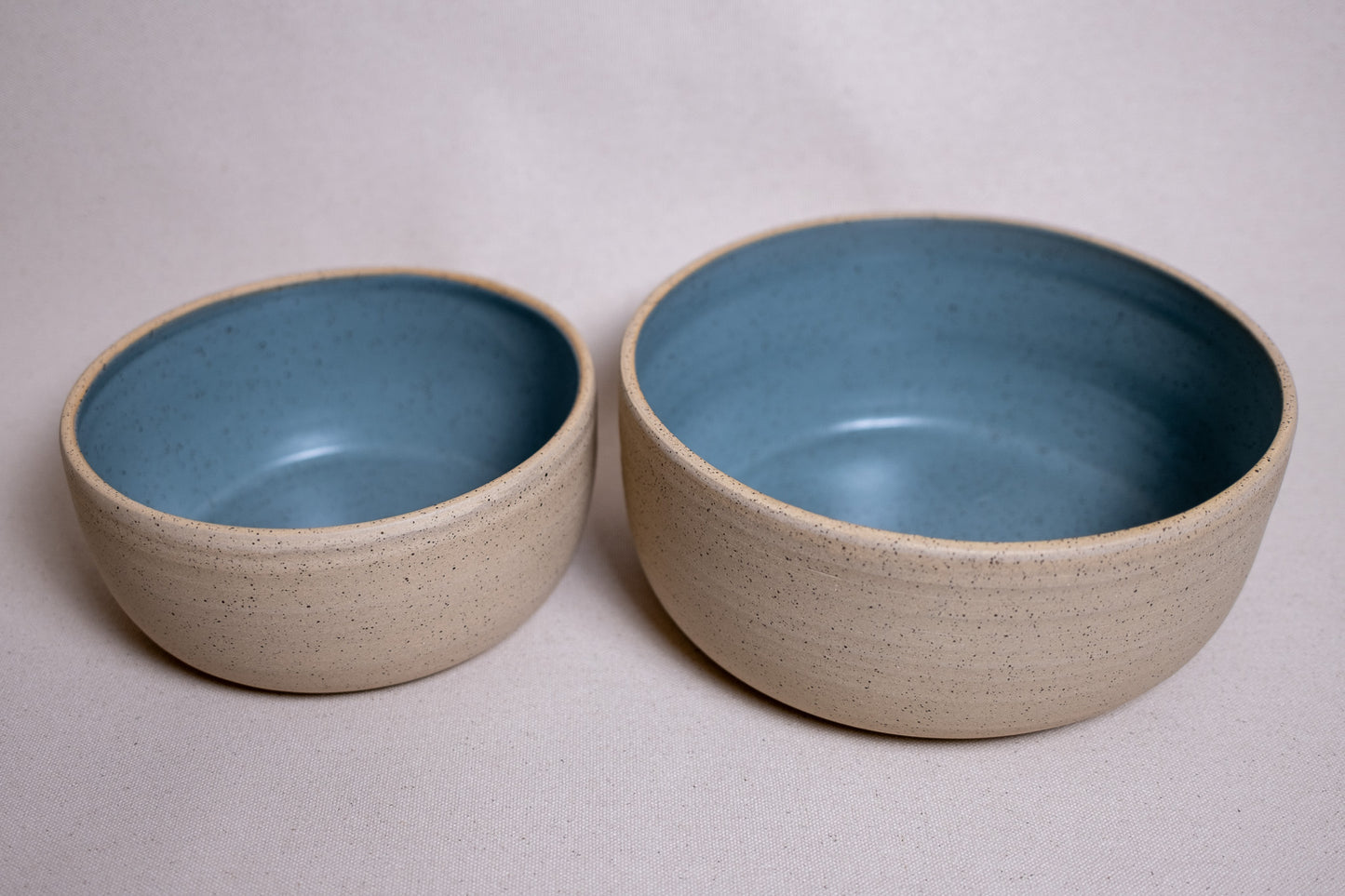 Nesting Bowl Set - Medium/Large - Sage Blue Satin