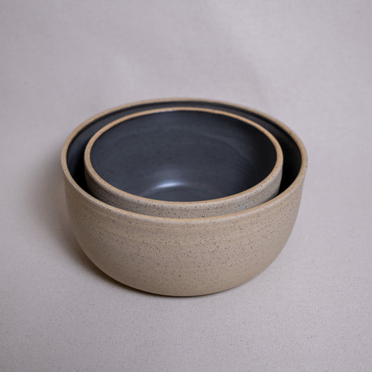 Nesting Bowl Set - Medium/Large - Ash Grey Satin