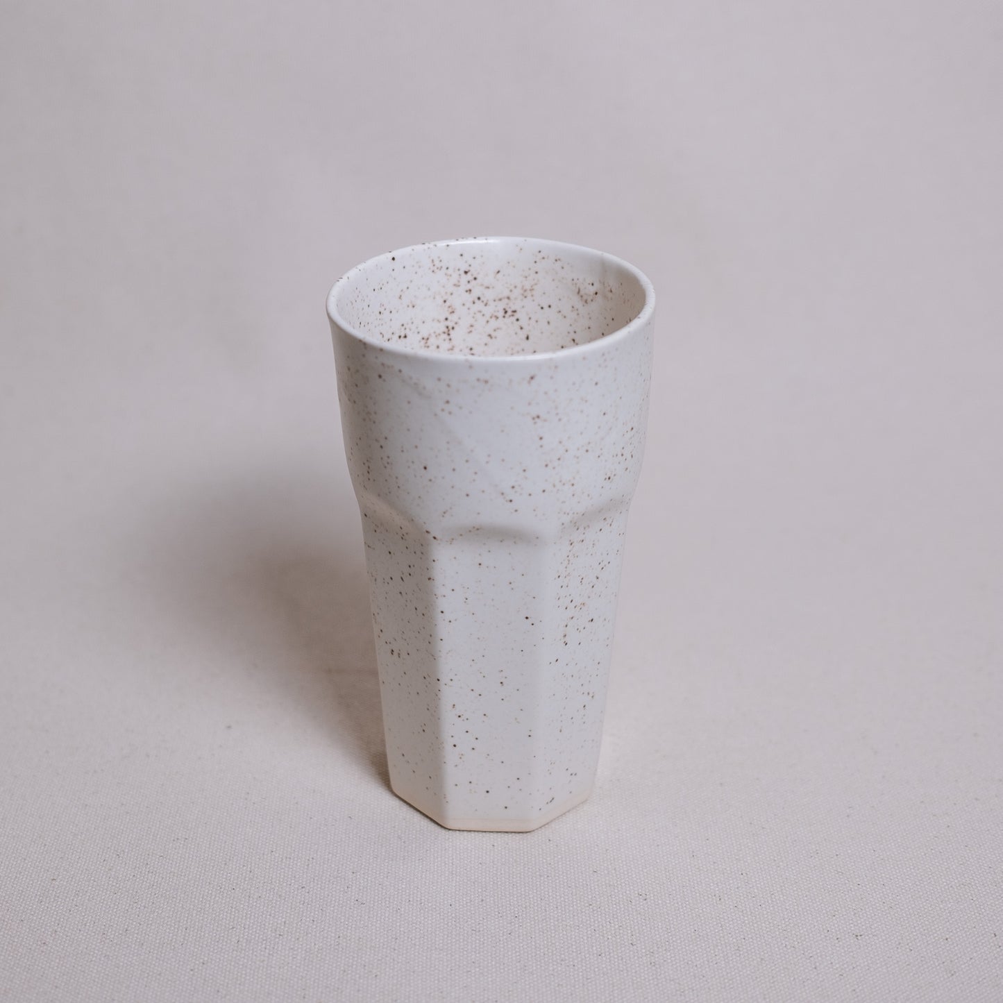 Speckled White Satin Ceramic Tumblers