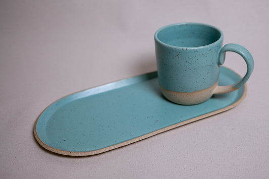Rounded Rectangle Plate (Long & Short) - Satin Seafoam