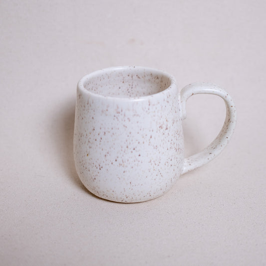 Medium Loop Handle Mug - White Satin Speckle
