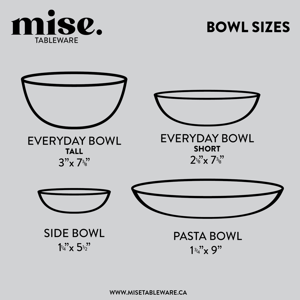 The Everyday Bowl - Short - Grey Speckled Stoneware / White Gloss